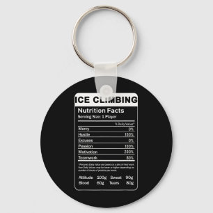 Ice Climbing Nutrition Facts Keychain
