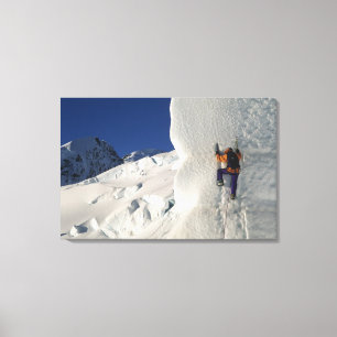 Ice climbing on the Tasman Glacier below Mount Canvas Print