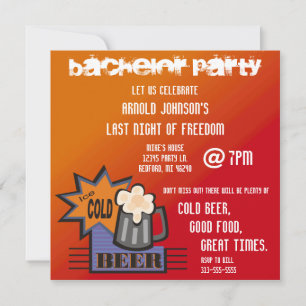 Ice Cold Beer Bachelor Party Invitation