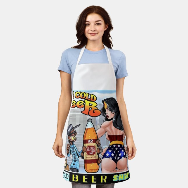 Ice Cold Beer Cold Beer Shirt Apron (Worn)