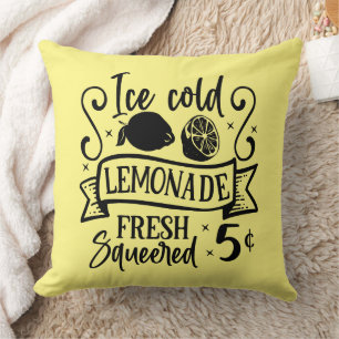 Ice Cold Lemonade Throw Pillow
