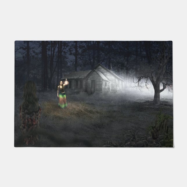 Ice Covered Pine Cones in Winter Floor Mat (Front)