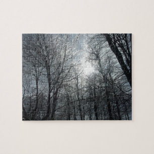 Ice covered trees sundown jigsaw puzzle