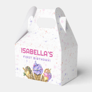 Ice Cream 1st Birthday Party Favor Box