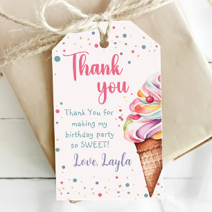 Ice Cream 1st Birthday Party Gift Tags
