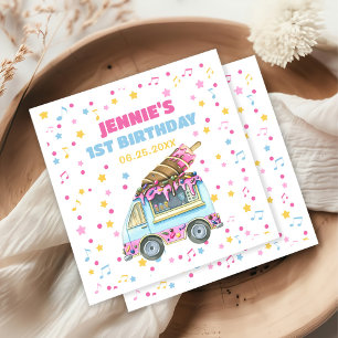 Ice Cream 1st Birthday Party Napkin
