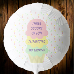 Ice Cream 3rd Birthday Balloon