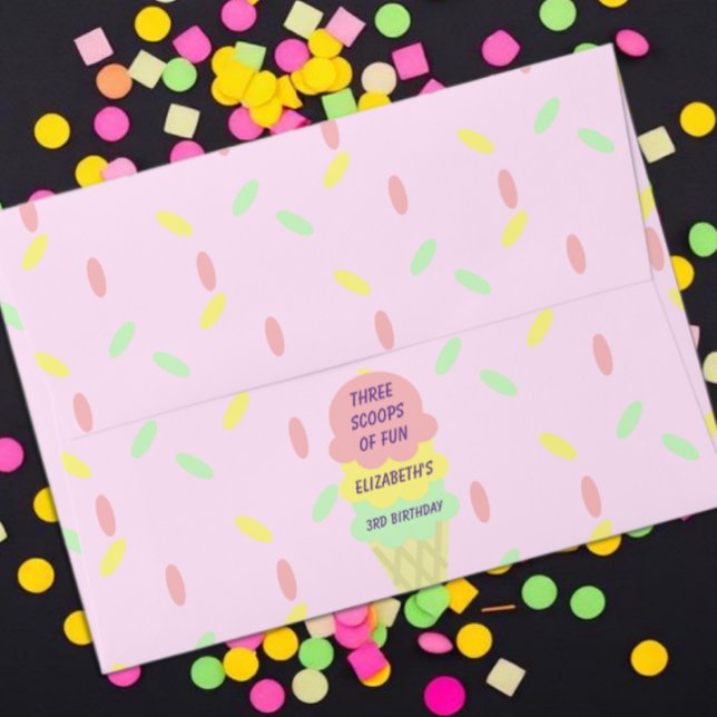 Ice Cream 3rd Birthday Envelope (Creator Uploaded)