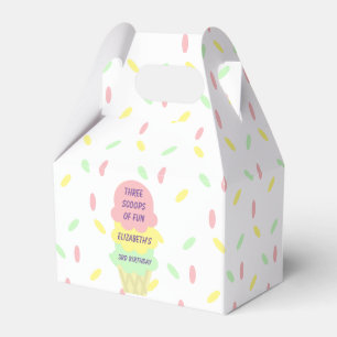 Ice Cream 3rd Birthday Favor Box