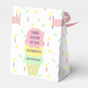 Ice Cream 3rd Birthday Favor Box