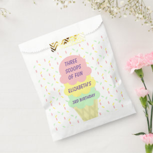 Ice Cream 3rd Birthday Favour Bag