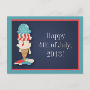 Ice Cream 4th of July Party Postcard