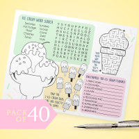 Ice Cream Activity Sheets For Kids Pack of 40