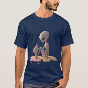 Ice Cream Alien – Cute Dessert Art T-Shirt