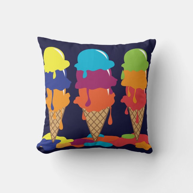 Ice Cream American Mojo Throw Pillow (Front)