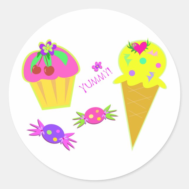 Ice Cream And Cupcake Stickers (Front)
