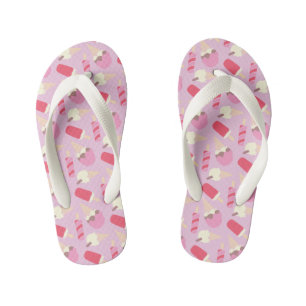 Ice cream and lollies pattern flip flops