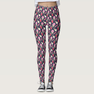 Ice cream and lollipops pattern leggings