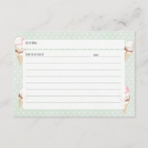 Ice Cream and Polka Dots Recipe Card