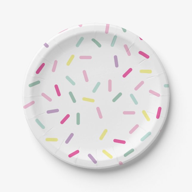 Ice Cream and Sprinkles Sweet One 1st Birthday Paper Plate (Front)
