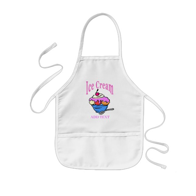 Ice Cream Apron, add text Kids Apron (Front)