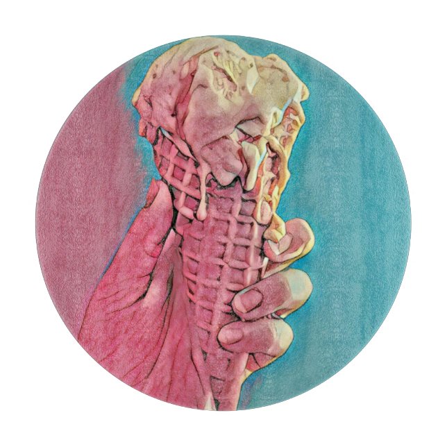 Ice cream artwork cutting board (Front)