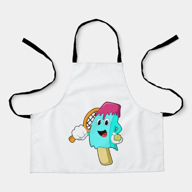Ice cream at Tennis with Tennis racket Apron (Front)