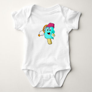 Ice cream at Tennis with Tennis racket Baby Bodysuit