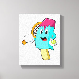 Ice cream at Tennis with Tennis racket Canvas Print