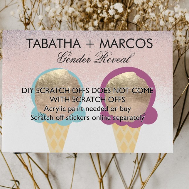 Ice Cream Baby Gender Reveal DIY Scratch Cards (Creator Uploaded)