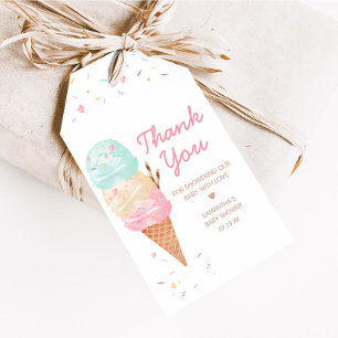 Ice Cream Baby Shower Favour Tags