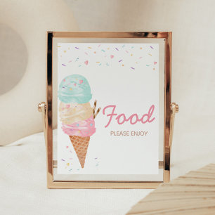 Ice Cream Baby Shower Food Poster