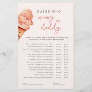 Ice Cream Baby Shower Guess Who game 
