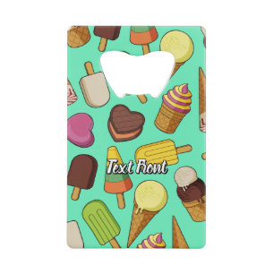 Ice Cream Background Credit Card Bottle Opener