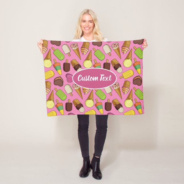 Ice Cream Background Fleece Blanket (In Situ)
