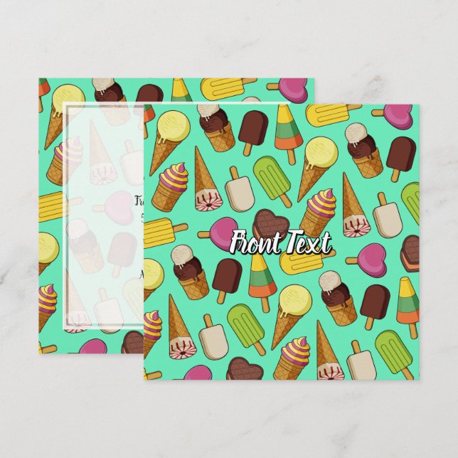 Ice Cream Background Invitation (Front/Back)
