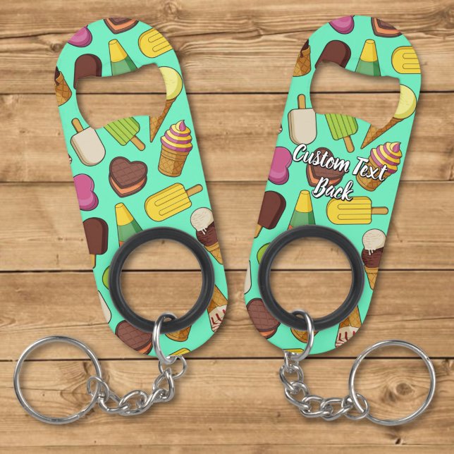 Ice Cream Background Keychain Bottle Opener (Creator Uploaded)