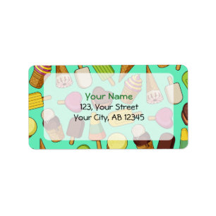 Ice Cream Background Label