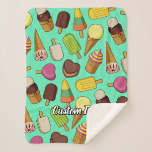 Ice Cream Background Sherpa Blanket