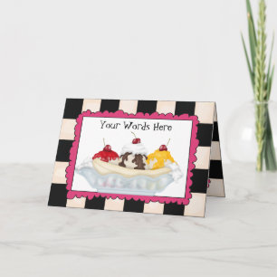 Ice Cream Banana Split greeting card add words