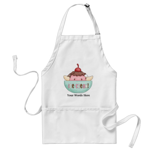 Ice cream banana split vendors apron add words (Front)