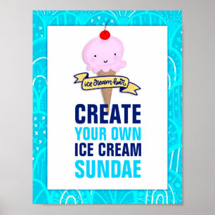 Ice Cream Bar, Create Your Own Sundae, Sign