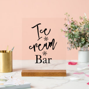 Ice cream bar wedding Acrylic sign