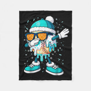 Ice Cream Baseball Drip Home Plate Bats Cool For B Fleece Blanket