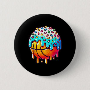 Ice Cream Basketball Drip Boys Girls Kids Basketba 2 Inch Round Button