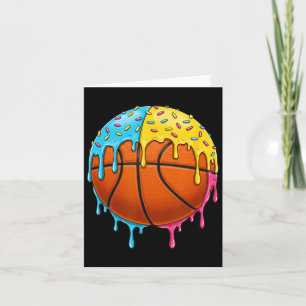 Ice Cream Basketball Drip With Colorful Sprinkles Card