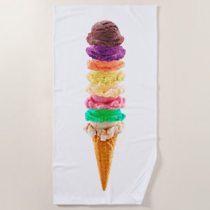 Ice Cream Binge Statement on a Beach Towel