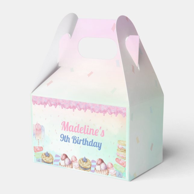 Ice Cream Birthday Favor Box (Front Side)