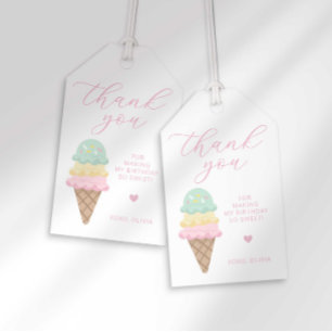 Ice Cream Birthday Favour Tags