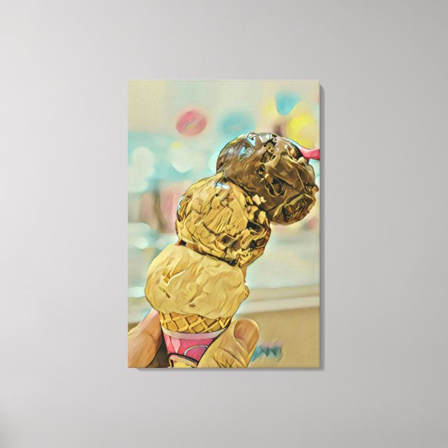 Ice cream birthday gift canvas print (Front)
